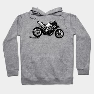 Super Duke Bike Black and White Color Hoodie